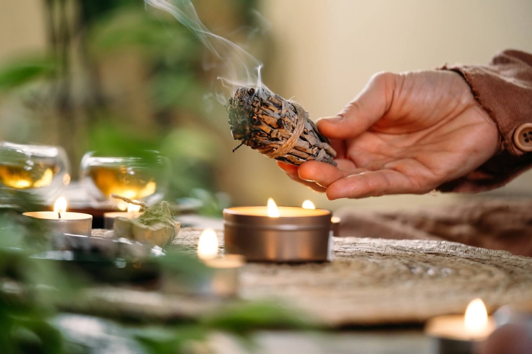 Ritual de plantas para relajar el cuerpo.