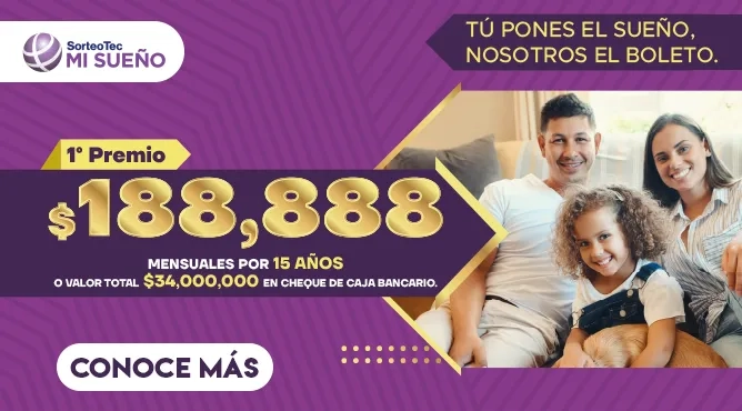 El Ganador se lleva el premio en pagos mensuales durante 15 años